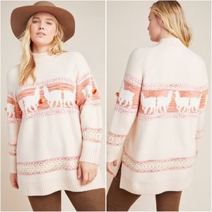 Anthropologie Aimee Pom Pom Alpaca Sweater